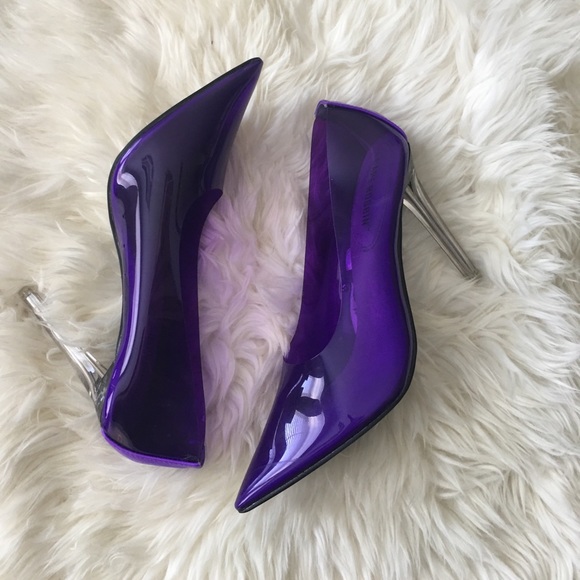 !!!SIZE 10 & 11!!! Purple Perspex Cinderella Heels - Picture 4 of 8
